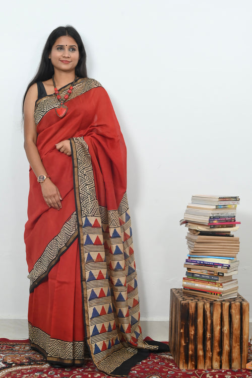 Chanderi Saree - Trikonika