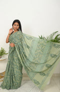 Mulmul Saree - Wild Mint